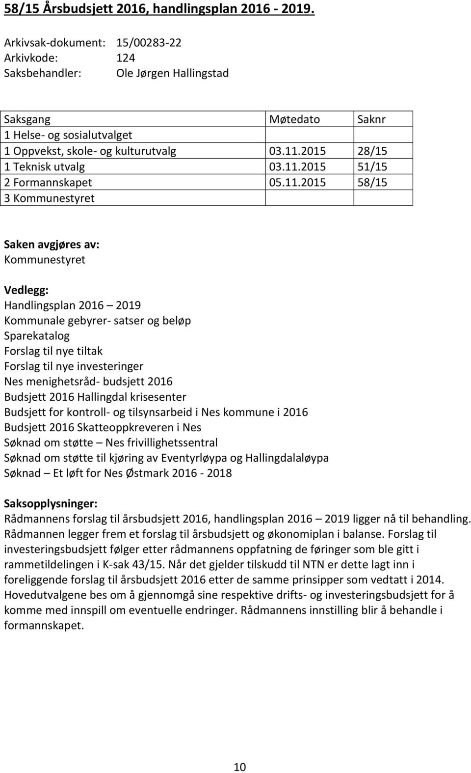 2015 28/15 1 Teknisk utvalg 03.11.