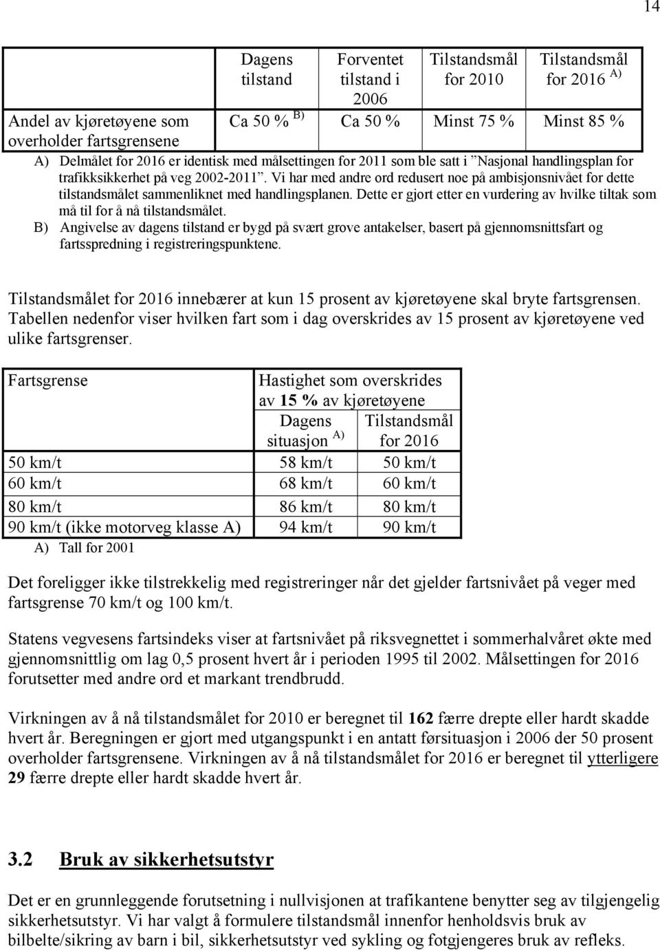 Vi har med andre ord redusert noe på ambisjonsnivået for dette tilstandsmålet sammenliknet med handlingsplanen. Dette er gjort etter en vurdering av hvilke tiltak som må til for å nå tilstandsmålet.