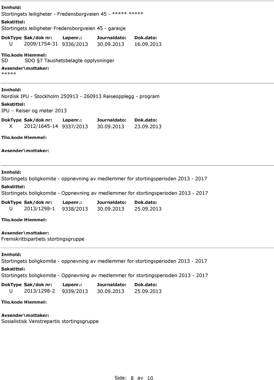 Reiseopplegg - program P Reiser og møter 2013 X 2012/1645-14 9337/2013 23.09.