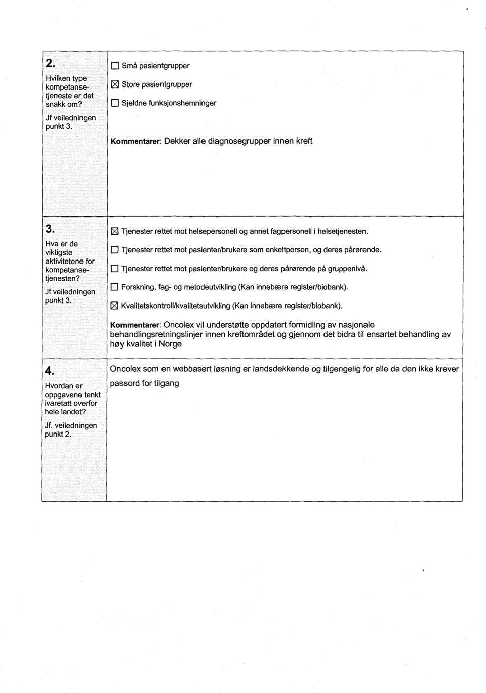 o Tjenester rettet mot pasienter/brukere som enkeltperson, og deres pårørende. o Tjenester rettet mot pasienter/brukere og deres pårørende på gruppenivå.