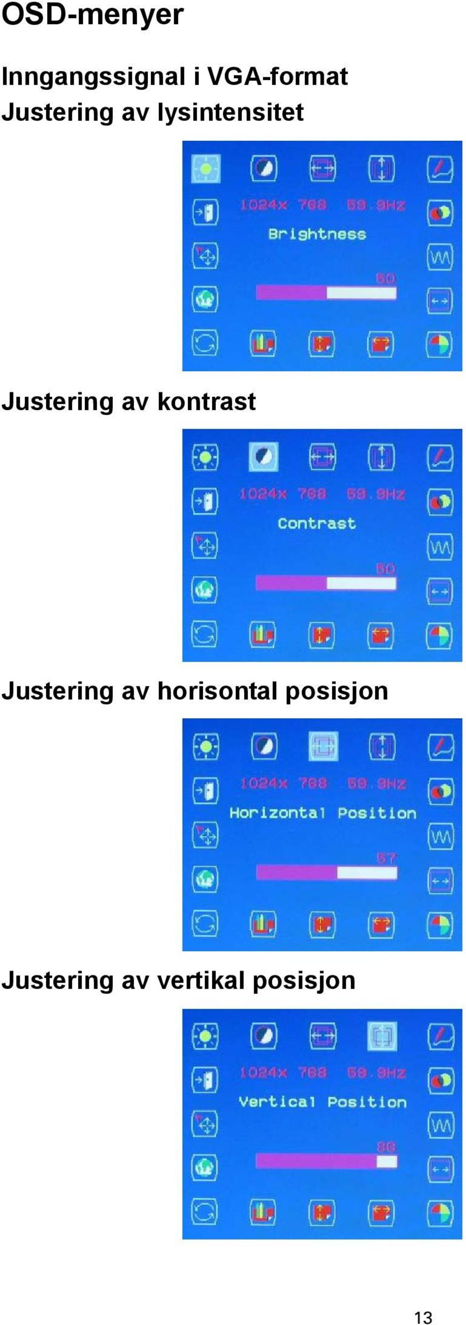 av kontrast Justering av horisontal