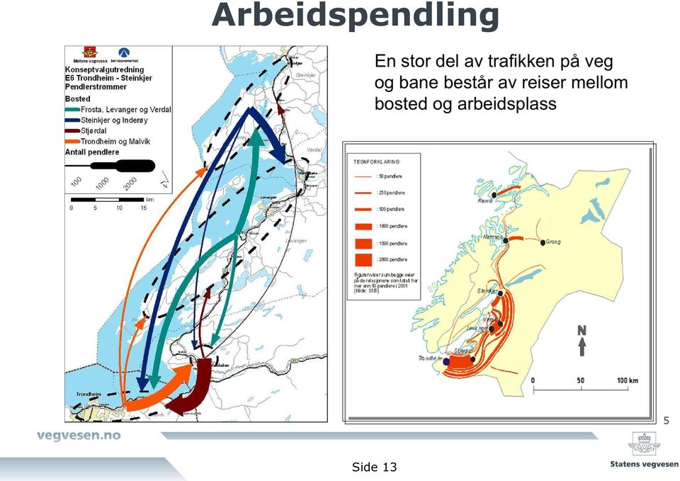 består av reiser mellom