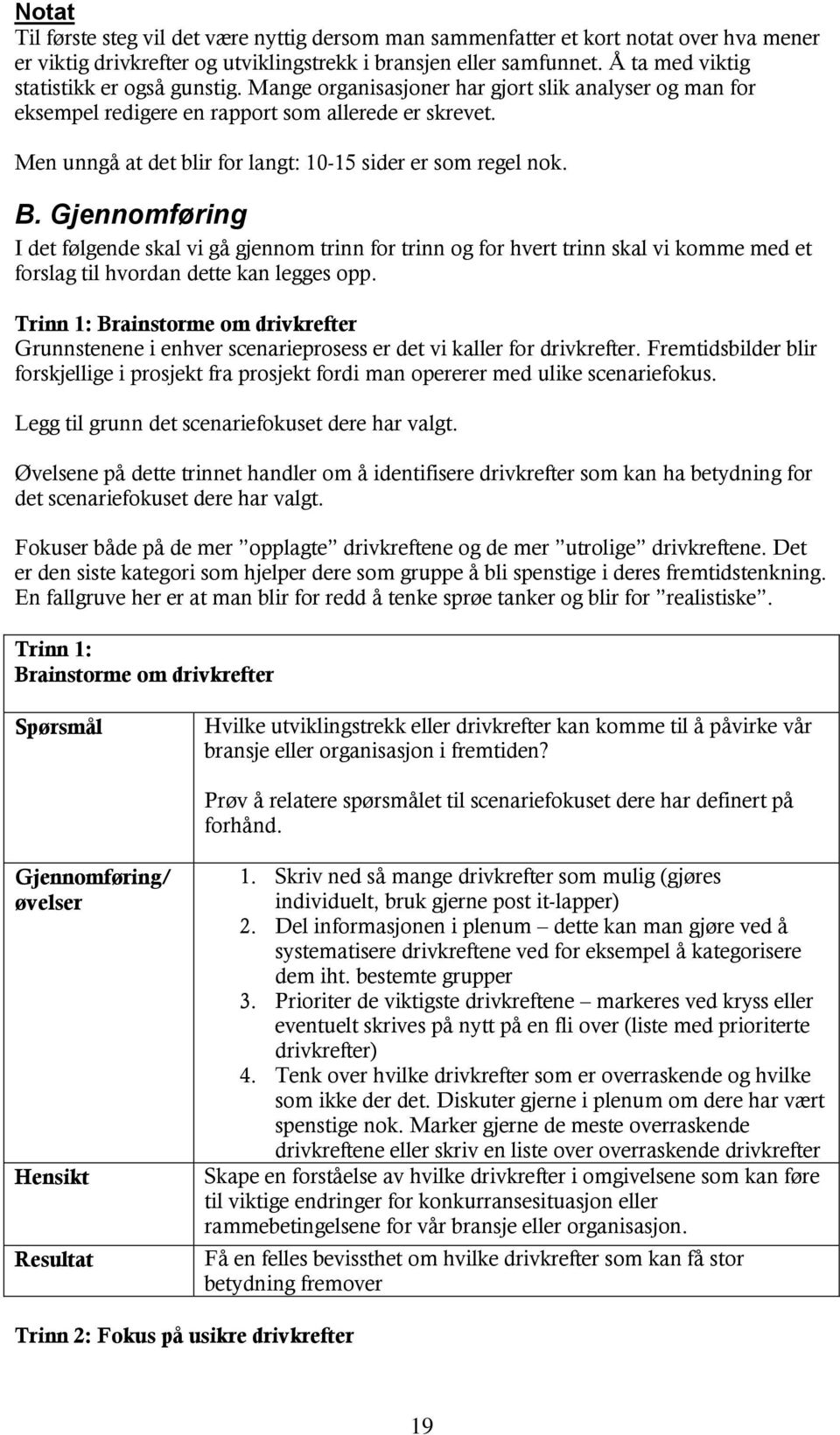 Men unngå at det blir for langt: 10-15 sider er som regel nok. B.