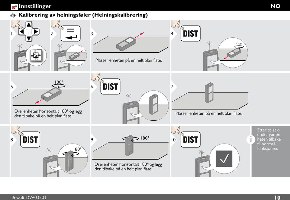 Plasser enheten på en helt plan flate.