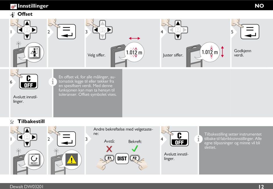 Med denne funksjonen kan man ta hensyn tl toleranser. Offset-symbolet vses.