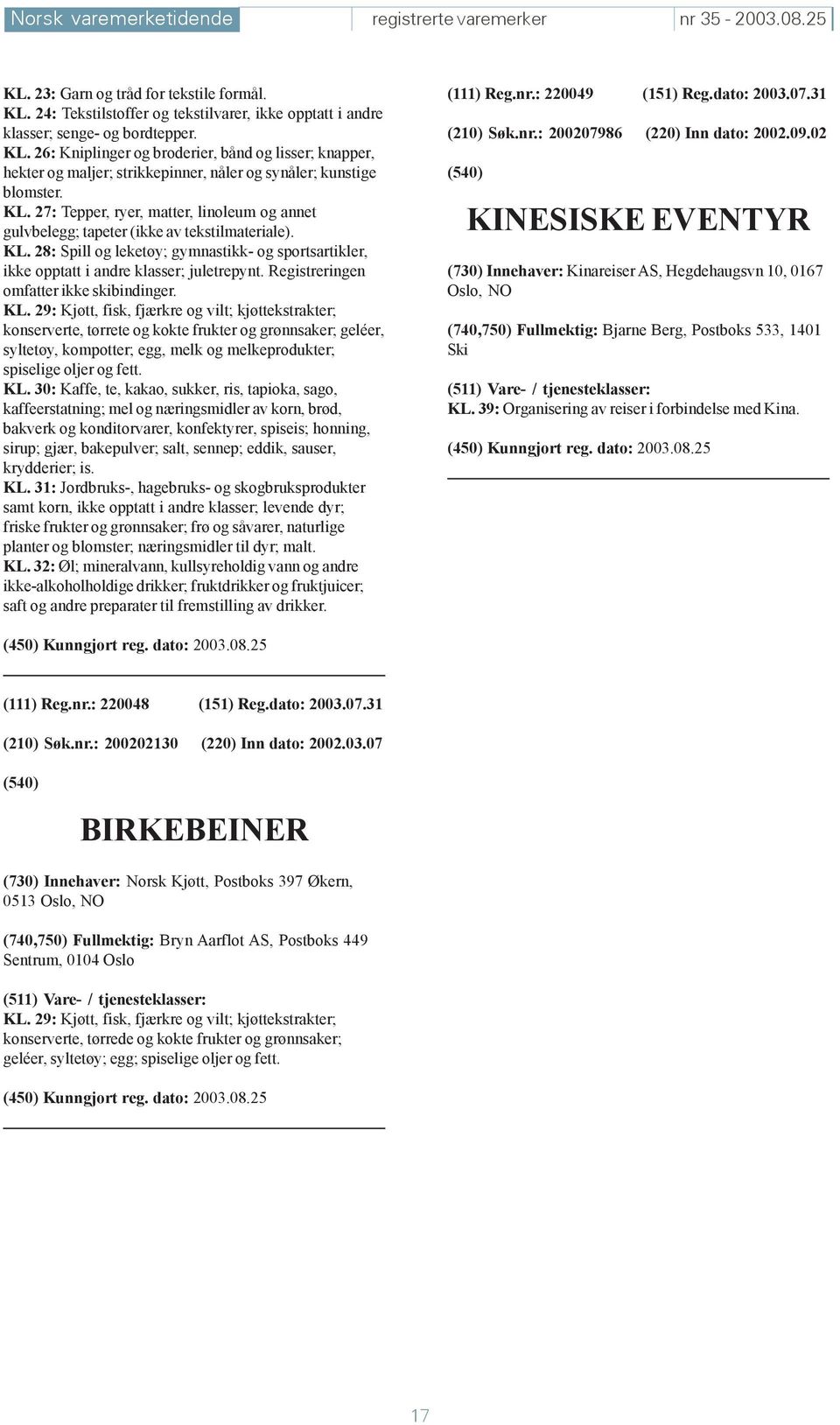 Registreringen omfatter ikke skibindinger. KL.