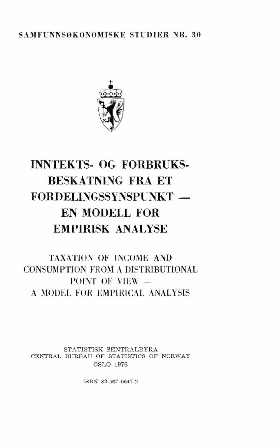 EMPIRISK ANALYSE TAXATION OF INCOME AND CONSUMPTION FROM A DISTRIBUTIONAL POINT