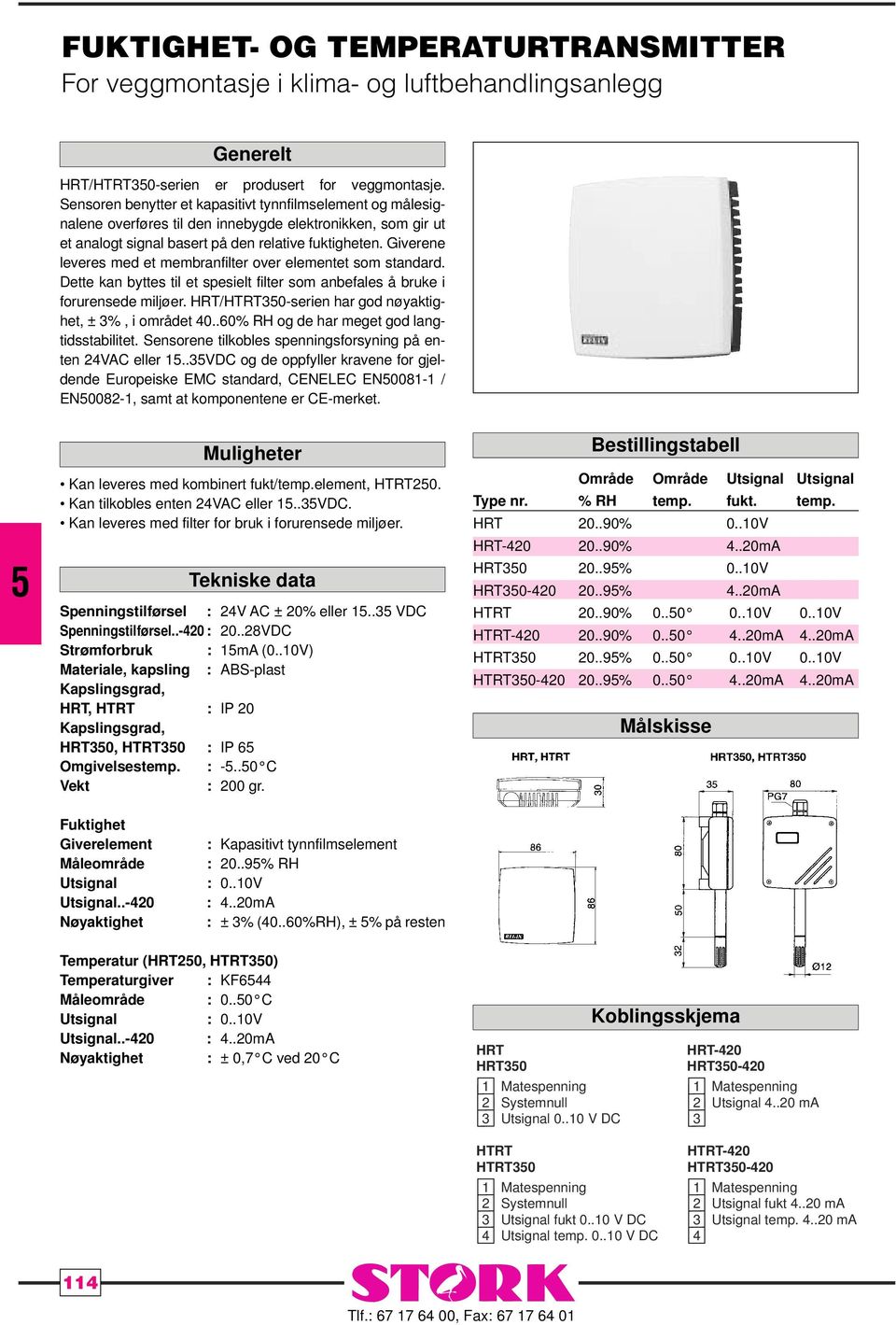 Giverene leveres med et membranfilter over elementet som standard. Dette kan byttes til et spesielt filter som anbefales å bruke i forurensede miljøer.