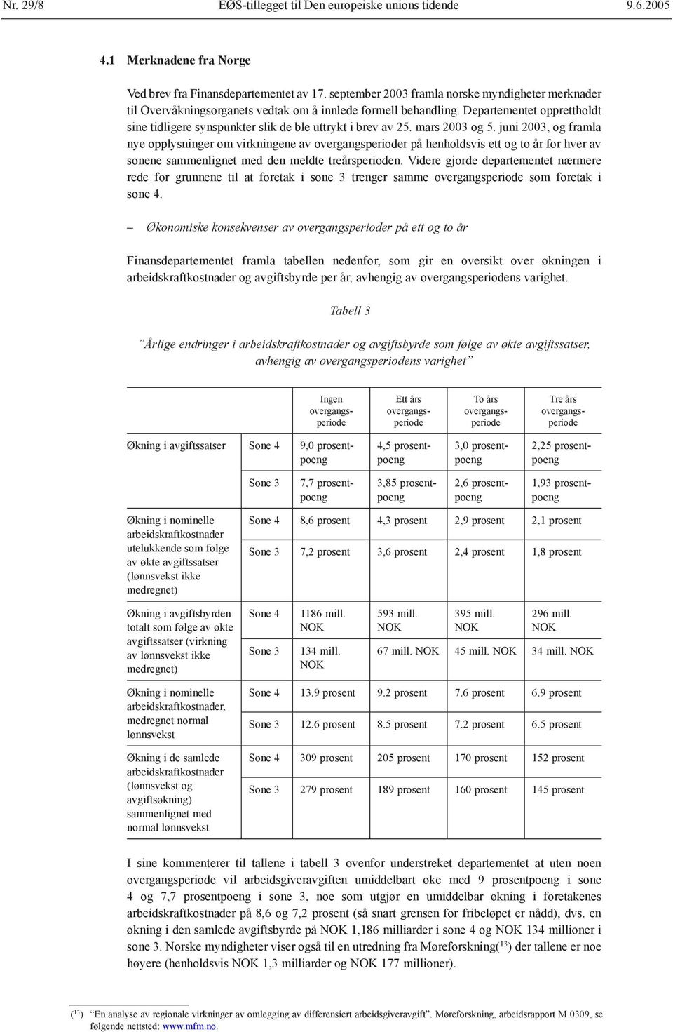 Departementet opprettholdt sine tidligere synspunkter slik de ble uttrykt i brev av 25. mars 2003 og 5.