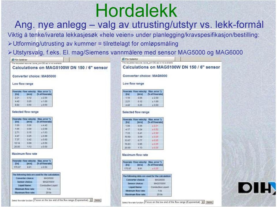 planlegging/kravspesifikasjon/bestilling: Utforming/utrusting av kummer =