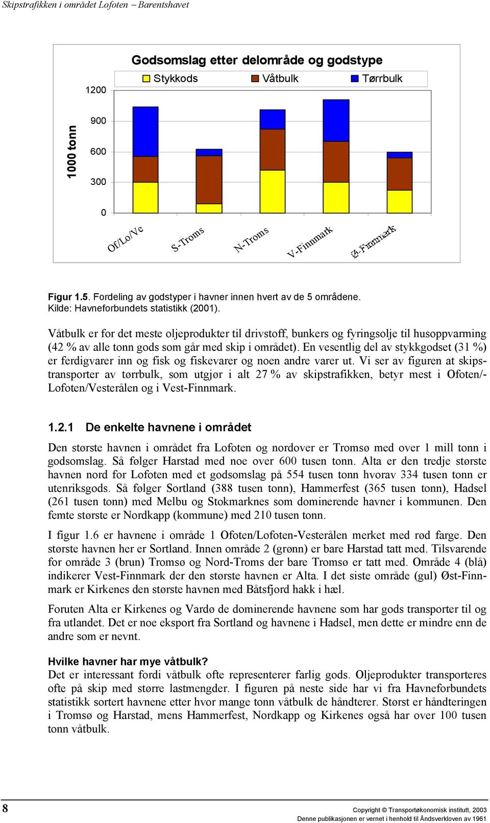 Våtbulk er for det meste oljeprodukter til drivstoff, bunkers og fyringsolje til husoppvarming (42 % av alle tonn gods som går med skip i området).