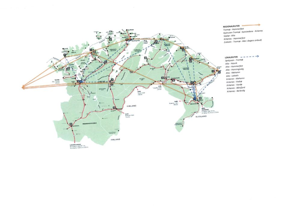 -4ab ' Ieb % Se% / tr" okit / REGIONALRWIR Tromsø - Harnmerfest KystKuten Tromat kyststedene - KoKenes VodsI - Alta Kirkenen - Hammerfest flokselv - Tromso - ikke i