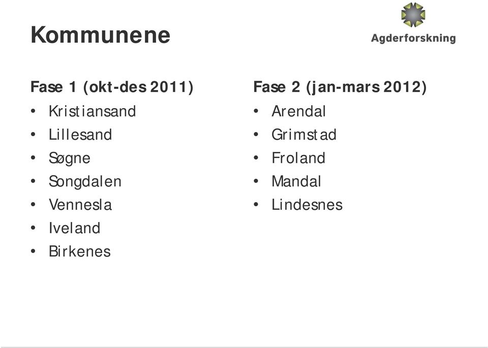 Vennesla Iveland Birkenes Fase 2