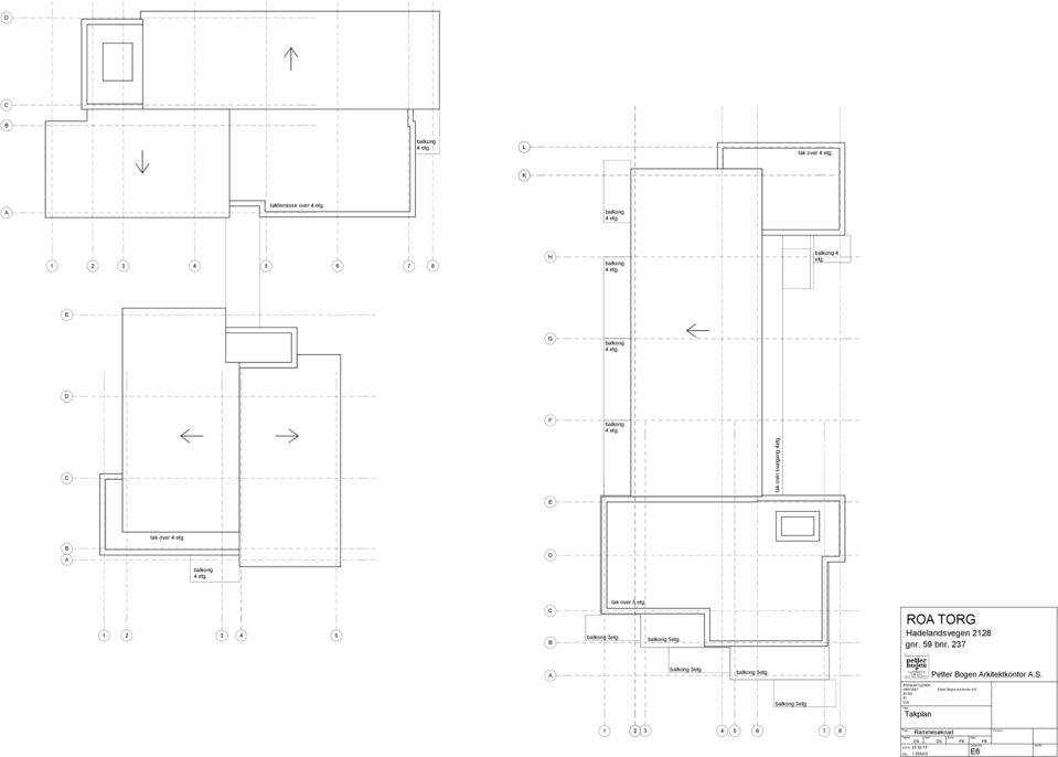 59 bnr. 237 A balkong 3etg. balkong 5etg. Petter Bogen Arkitektkontor A.S. balkong 3etg. PROSJEKTLEDER. ARKITEKT Petter Bogen Ark.