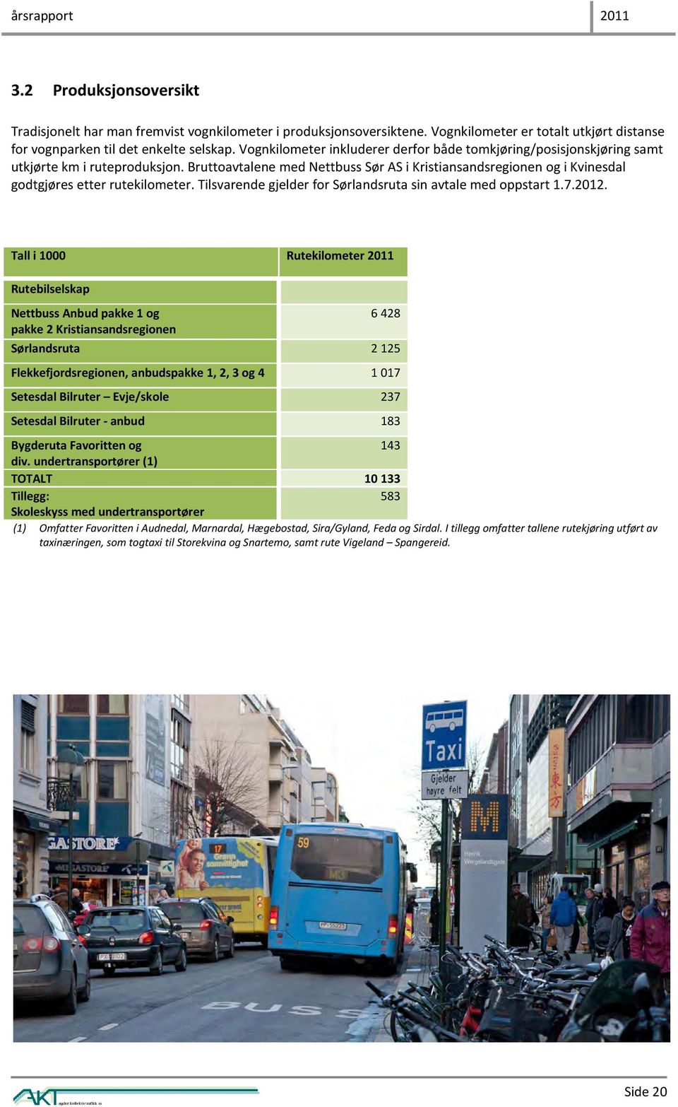 Bruttoavtalene med Nettbuss Sør AS i Kristiansandsregionen og i Kvinesdal godtgjøres etter rutekilometer. Tilsvarende gjelder for Sørlandsruta sin avtale med oppstart 1.7.2012.