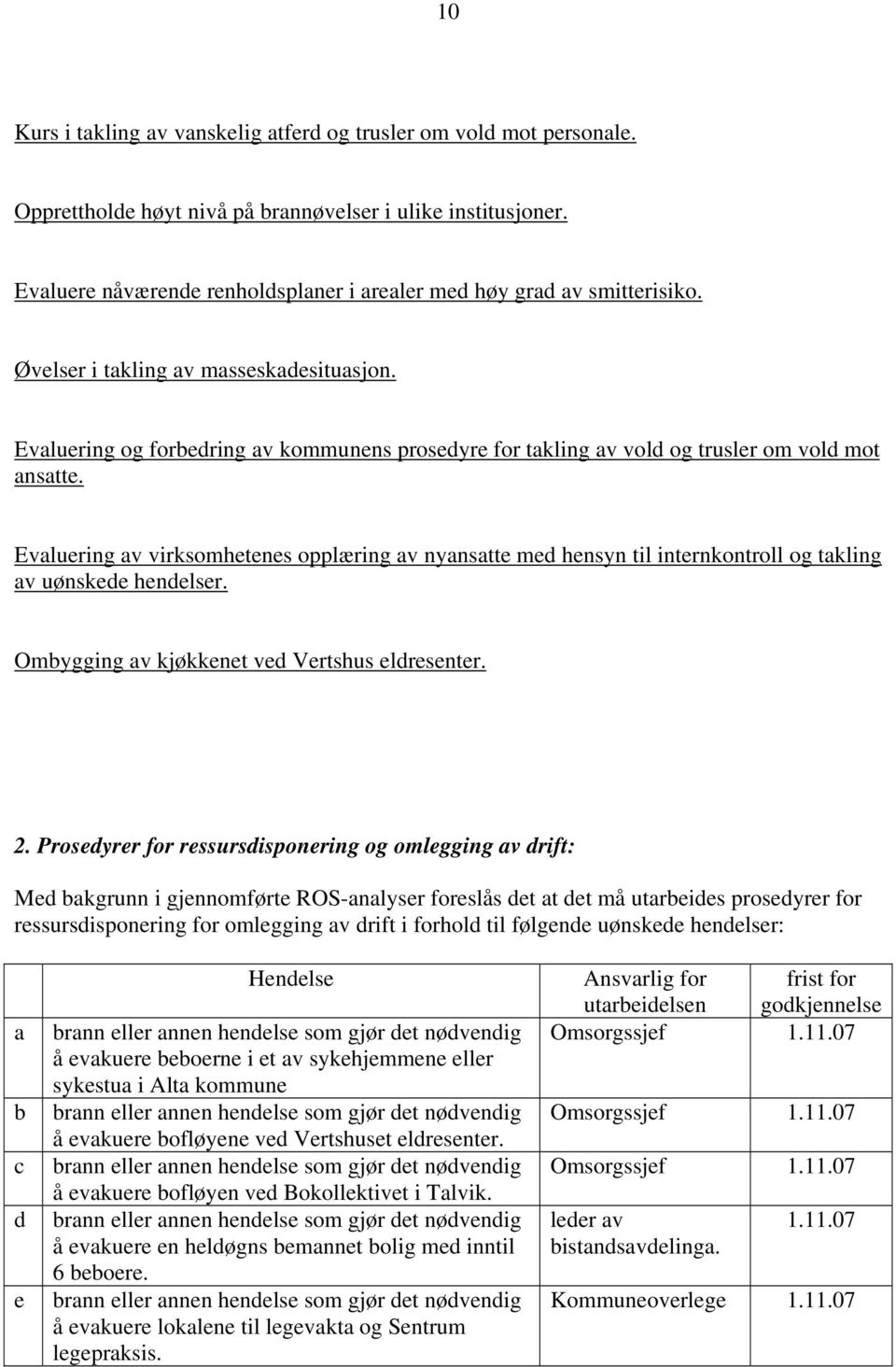 Evaluering og forbedring av kommunens prosedyre for takling av vold og trusler om vold mot ansatte.