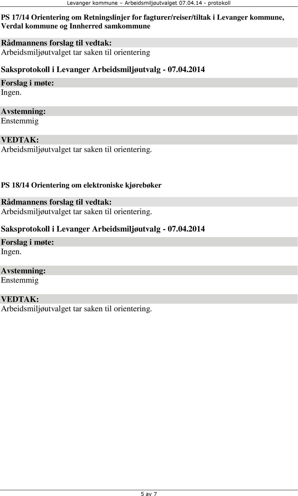 Verdal kommune og Innherred samkommune PS