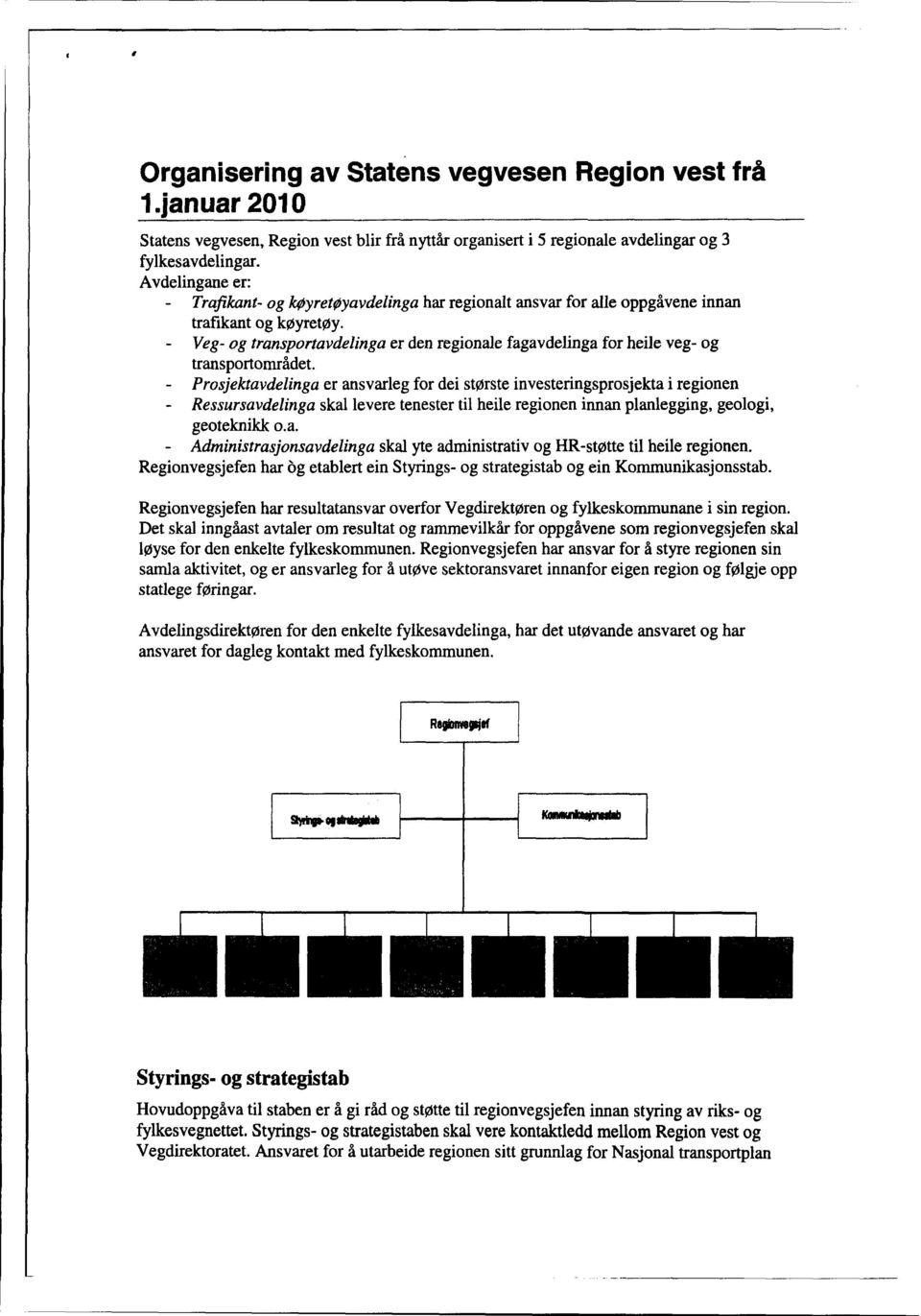 Veg- og transportavdelinga er den regionale fagavdelinga for heile veg- og transportonuådet.