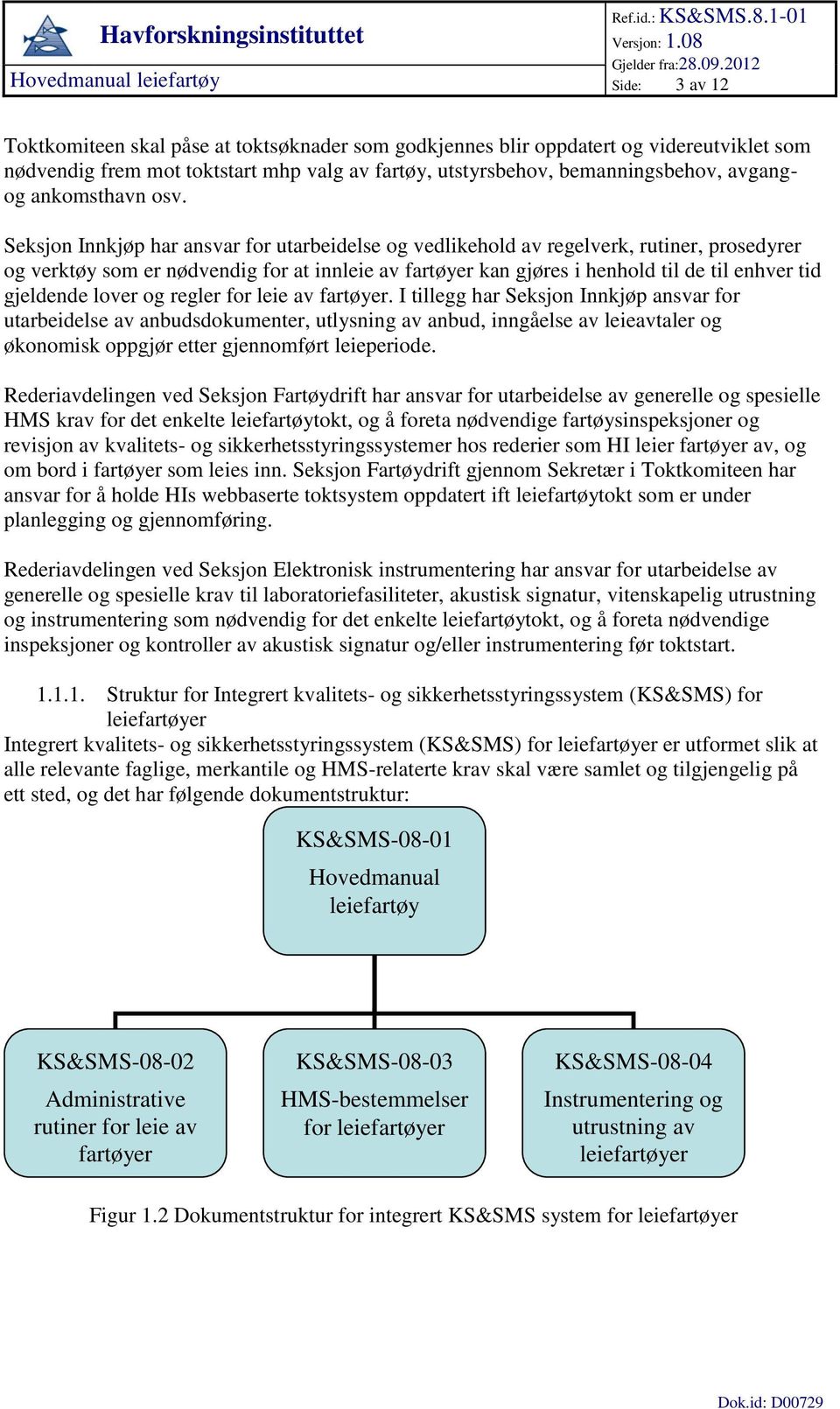 Seksjon Innkjøp har ansvar for utarbeidelse og vedlikehold av regelverk, rutiner, prosedyrer og verktøy som er nødvendig for at innleie av fartøyer kan gjøres i henhold til de til enhver tid