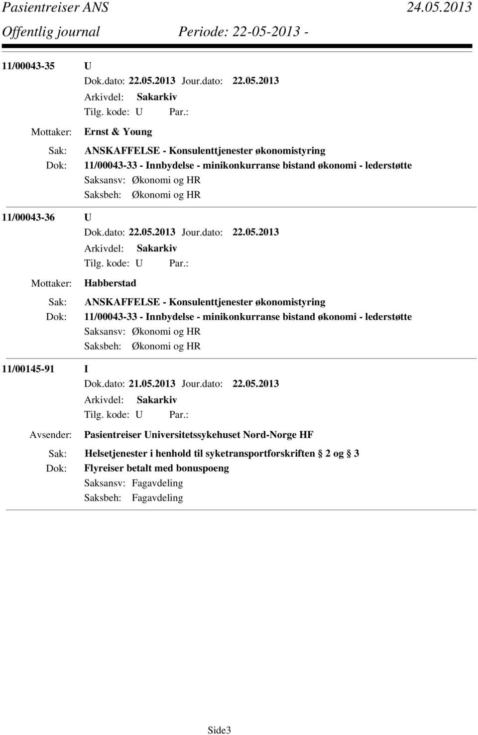 minikonkurranse bistand økonomi - lederstøtte Saksansv: Økonomi og HR Saksbeh: Økonomi og HR 11/00145-91 I Dok.dato: 21.05.