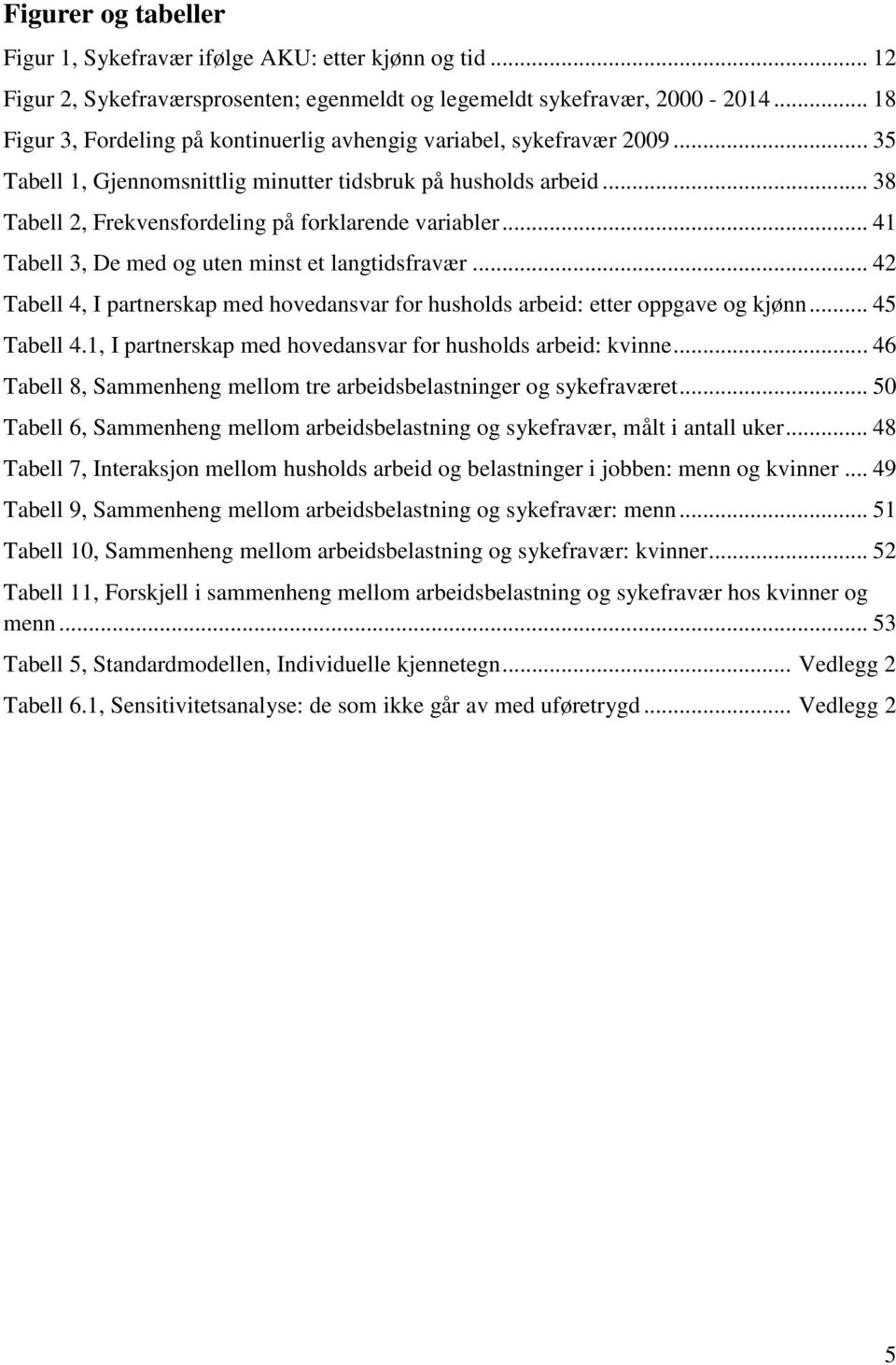 .. 38 Tabell 2, Frekvensfordeling på forklarende variabler... 41 Tabell 3, De med og uten minst et langtidsfravær.