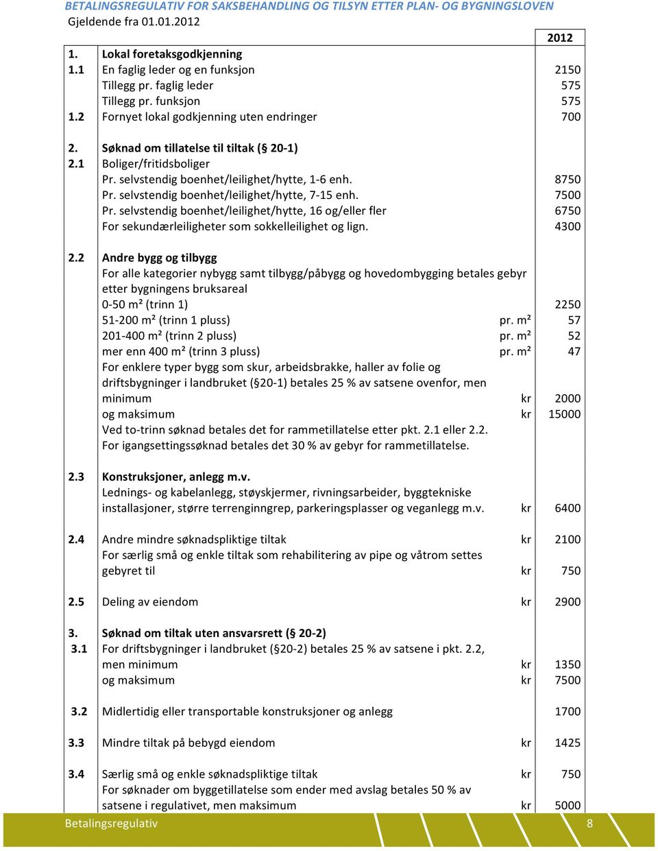 selvstendig boenhet/leilighet/hytte, 1-6 enh. Pr. selvstendig boenhet/leilighet/hytte, 7-15 enh. Pr. selvstendig boenhet/leilighet/hytte, 16 og/eller fler For sekundærleiligheter som sokkelleilighet og lign.