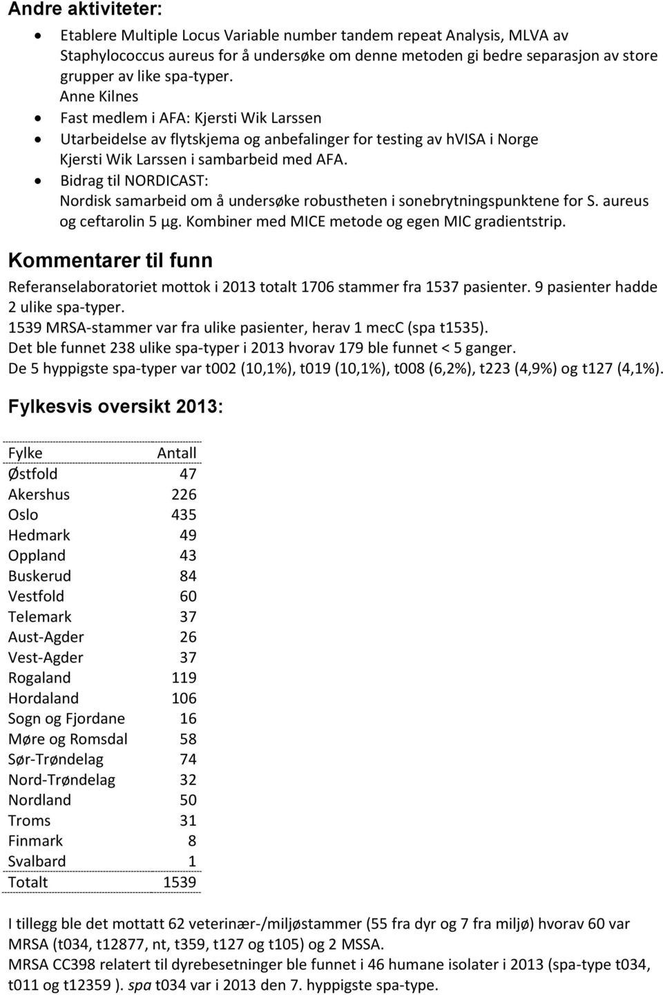 Bidrag til NORDICAST: Nordisk samarbeid om å undersøke robustheten i sonebrytningspunktene for S. aureus og ceftarolin 5 µg. Kombiner med MICE metode og egen MIC gradientstrip.