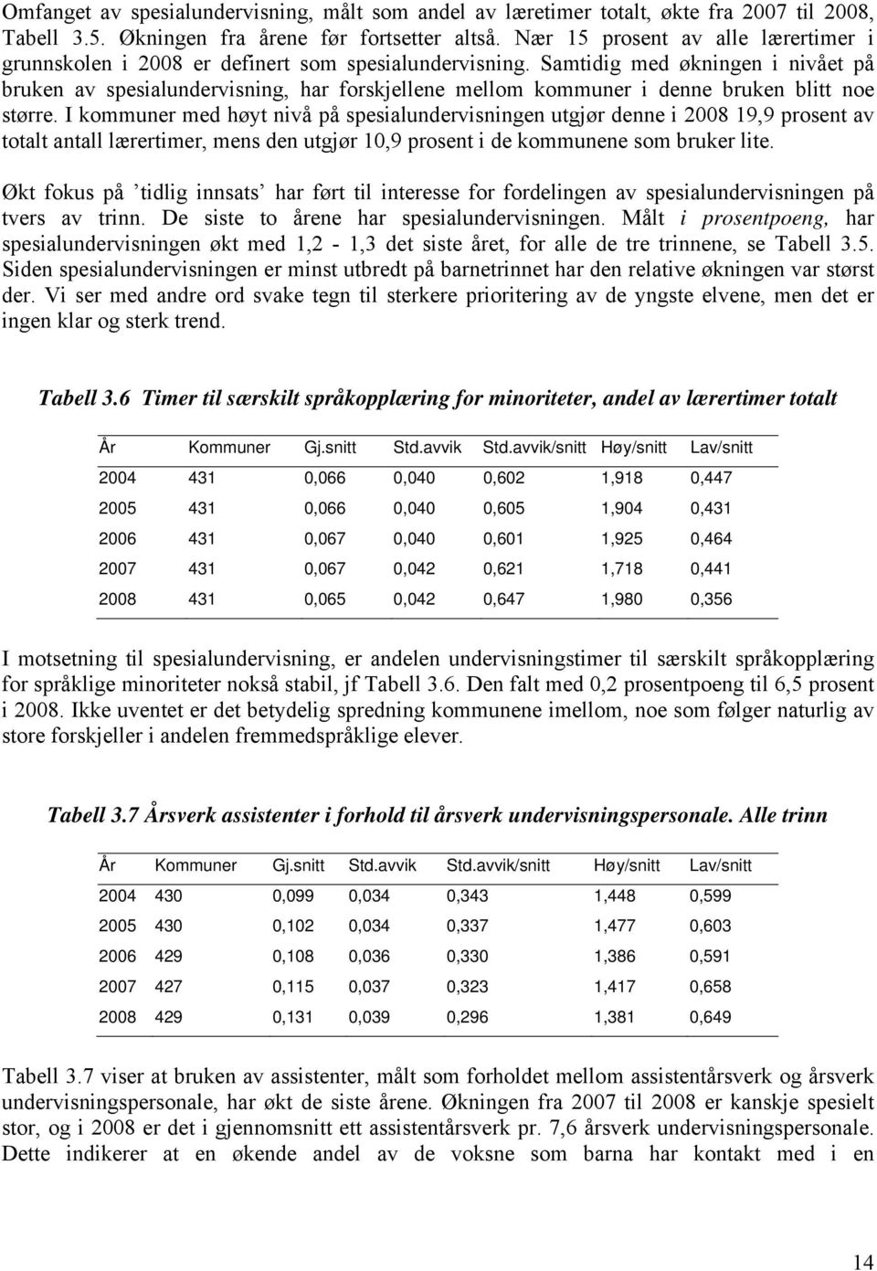 Samtidig med økningen i nivået på bruken av spesialundervisning, har forskjellene mellom kommuner i denne bruken blitt noe større.