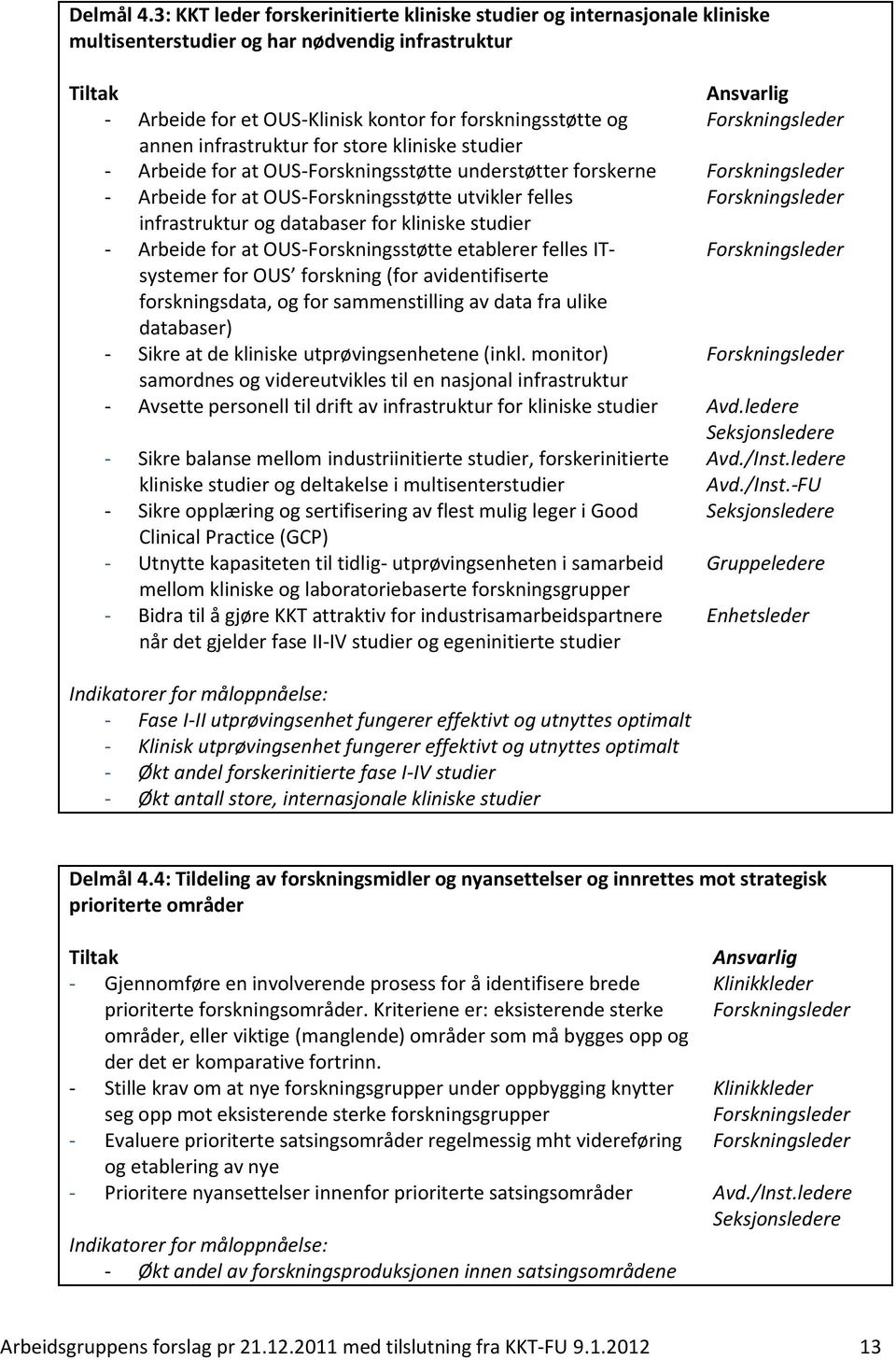 infrastruktur for store kliniske studier - Arbeide for at OUS-Forskningsstøtte understøtter forskerne - Arbeide for at OUS-Forskningsstøtte utvikler felles infrastruktur og databaser for kliniske