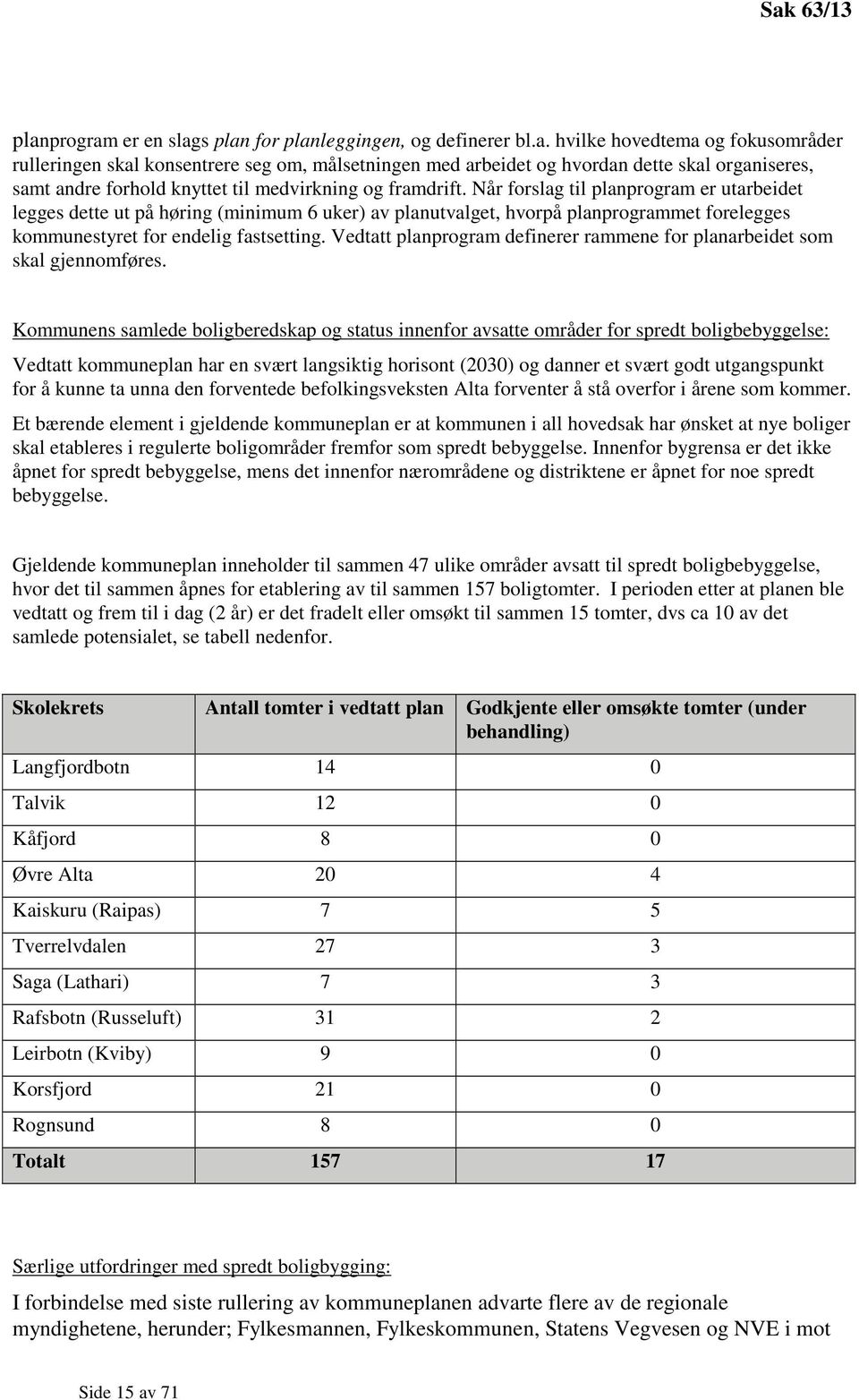 Vedtatt planprogram definerer rammene for planarbeidet som skal gjennomføres.