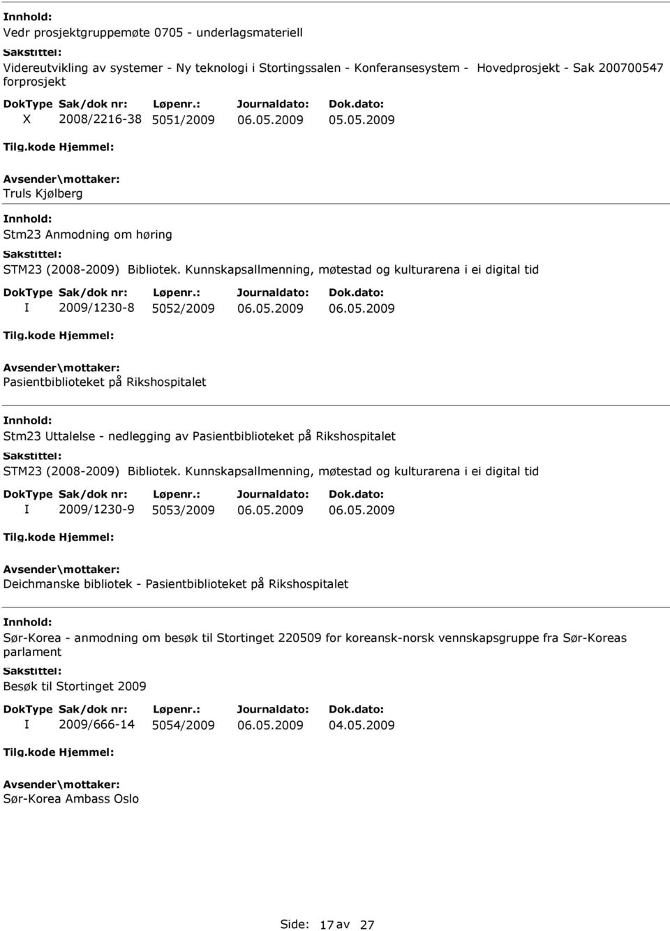 Kunnskapsallmenning, møtestad og kulturarena i ei digital tid 2009/1230-8 5052/2009 Pasientbiblioteket på Rikshospitalet Stm23 ttalelse - nedlegging av Pasientbiblioteket på Rikshospitalet STM23