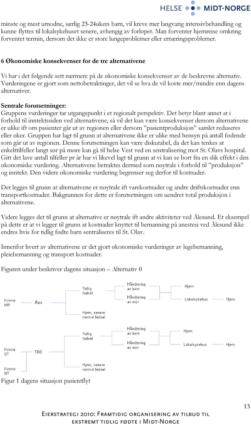 6 Økonomiske konsekvenser for de tre alternativene Vi har i det følgende sett nærmere på de økonomiske konsekvenser av de beskrevne alternativ.