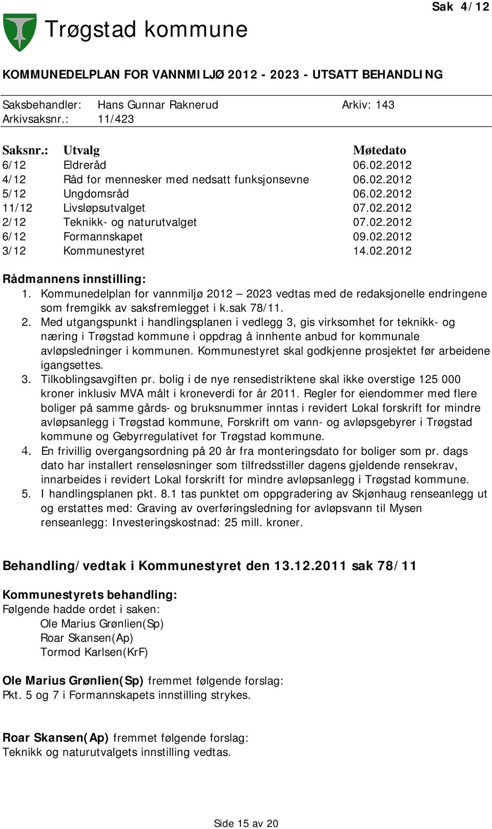 Kommunedelplan for vannmiljø 20