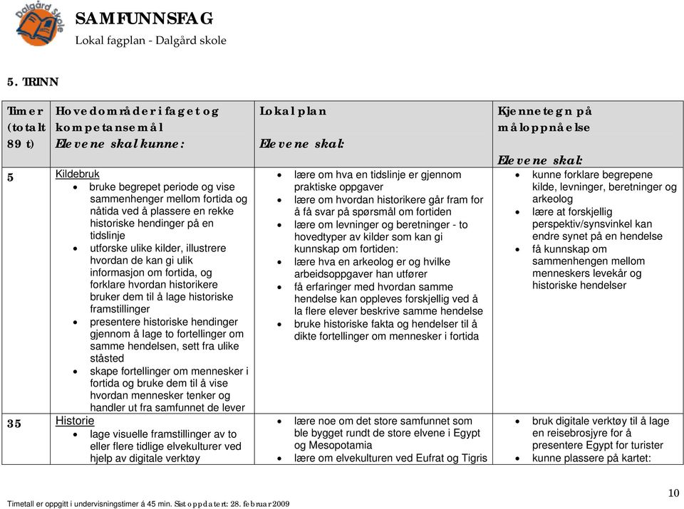 presentere historiske hendinger gjennom å lage to fortellinger om samme hendelsen, sett fra ulike ståsted skape fortellinger om mennesker i fortida og bruke dem til å vise hvordan mennesker tenker og