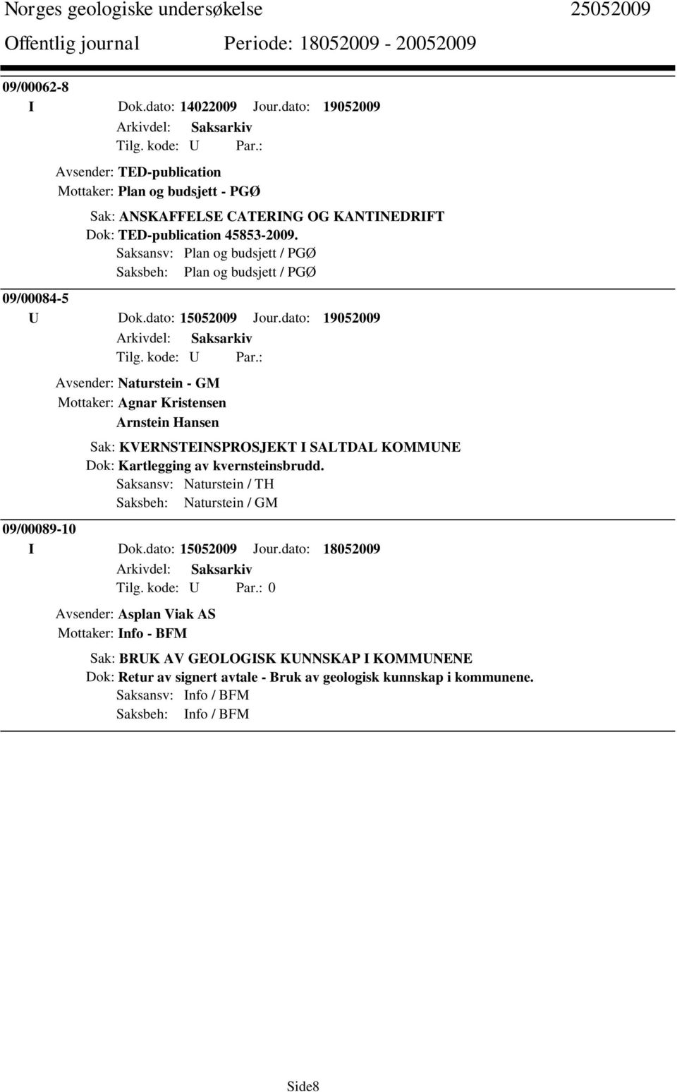 dato: 19052009 Avsender: Naturstein - GM Mottaker: Agnar Kristensen Arnstein Hansen Sak: KVERNSTEINSPROSJEKT I SALTDAL KOMMUNE Dok: Kartlegging av kvernsteinsbrudd.