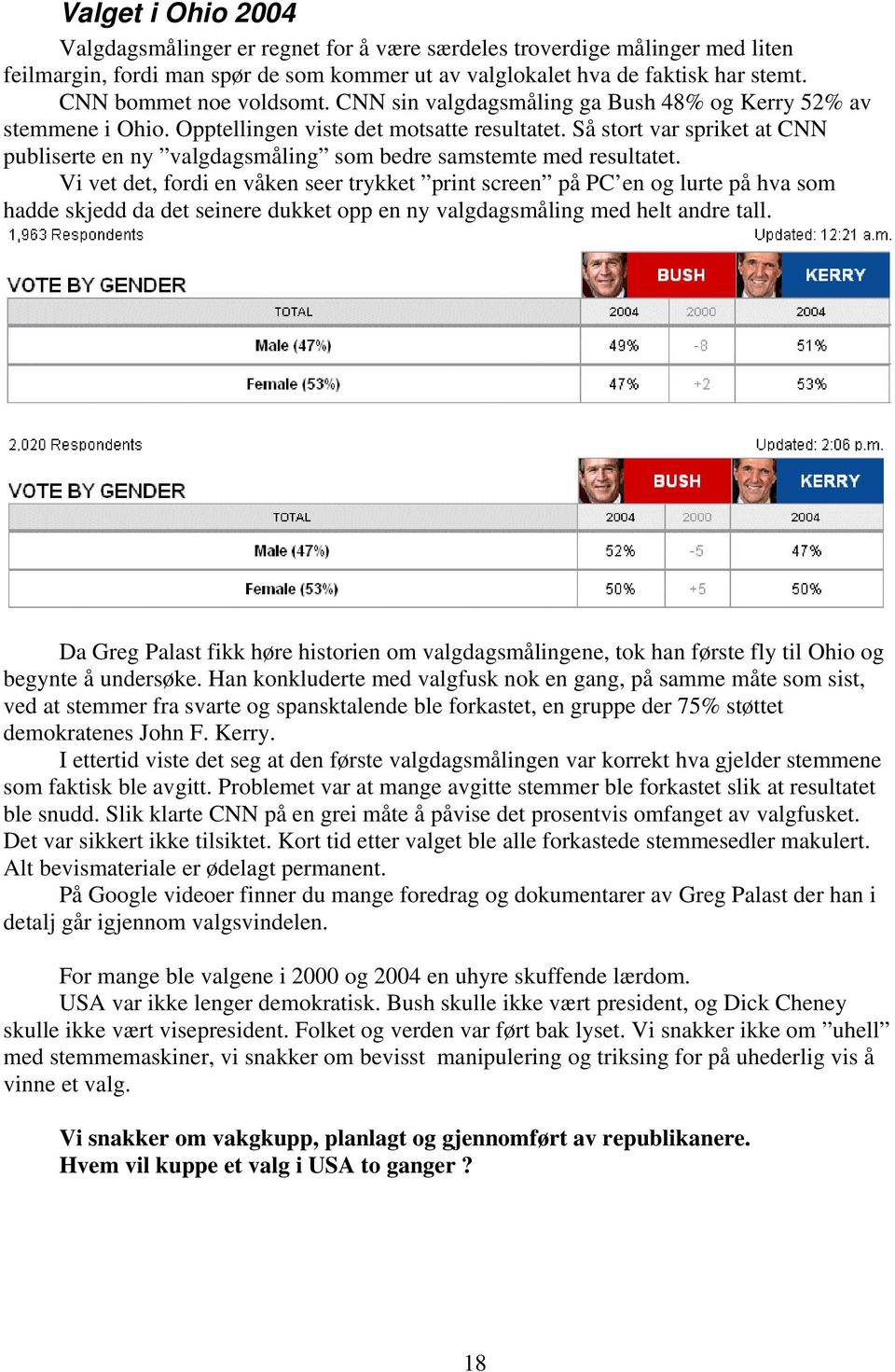 Så stort var spriket at CNN publiserte en ny valgdagsmåling som bedre samstemte med resultatet.