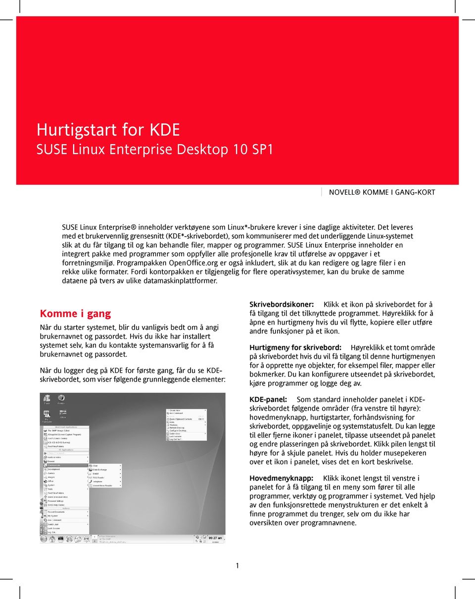 SUSE Linux Enterprise inneholder en integrert pakke med programmer som oppfyller alle profesjonelle krav til utførelse av oppgaver i et forretningsmiljø. Programpakken OpenOffice.