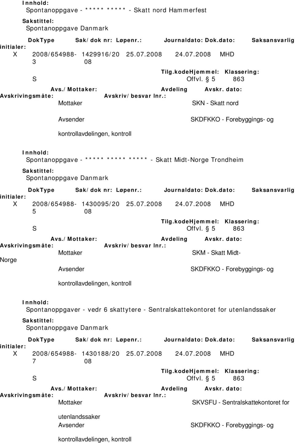 2008 24.07.2008 MHD 5 08 S Offvl. 5 863 Avs./: Avdeling Avskr.