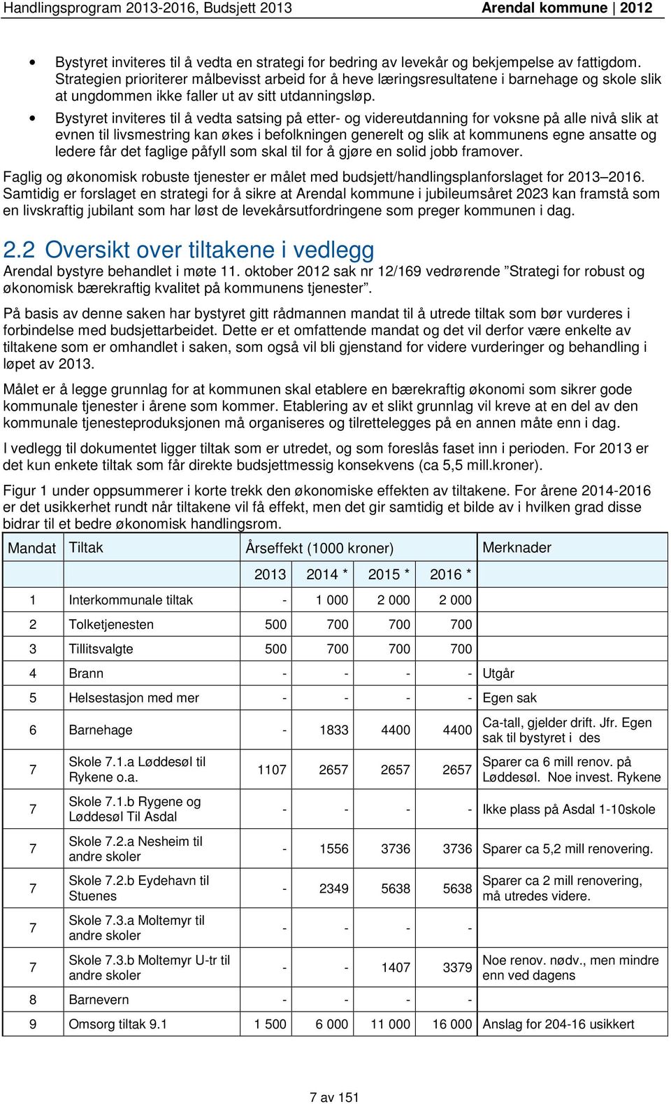 Bystyret inviteres til å vedta satsing på etter- og videreutdanning for voksne på alle nivå slik at evnen til livsmestring kan økes i befolkningen generelt og slik at kommunens egne ansatte og ledere