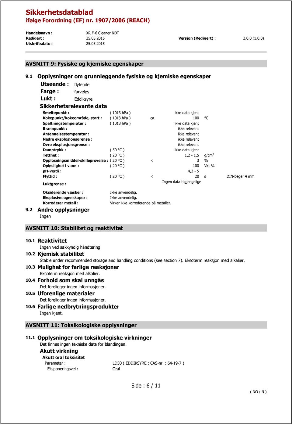 Kokepunkt/kokeområde, start : ( 1013 hpa ) ca.