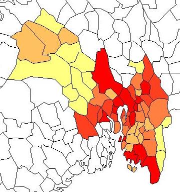 Befolkning og areal Areal Antall kommuner Østfold 4 180 18 Akershus 4 918 22 Buskerud 14 910 21 Sum 24 008 61 Oslo 454 1 Folkemengde 2016 Buskerud har størst areal.