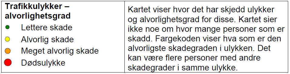 Alle ulykker, Skaun kommune 2006-2015, sted Ulykkeskartet viser at personskader i hovedsak inntreffer i tilknytning til riks- og fylkesvegnettet og i mindre