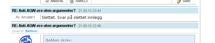 Ufaufa sitt innlegg 16.09.10 18:49 har jeg ikke kopi av, men hans innlegg er etter det en har erfart alltid saklige.