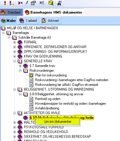 Slik får du inn dokumenter som ikke ligger i StyrerAssistenten Du kan lime inn dokumenter av alle filtyper, som PDF, word, excell osv. i alle strukturene.