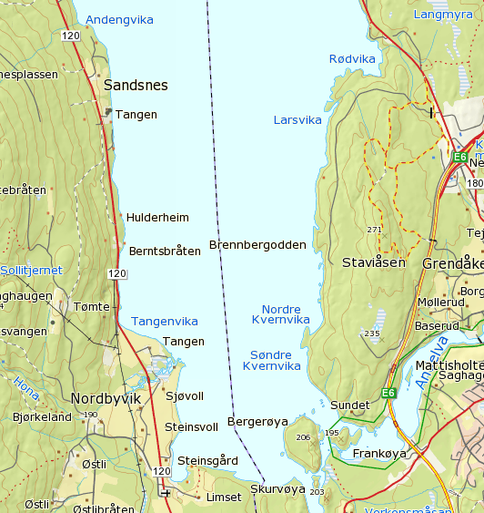 Aktuelle lokaliteter De tre mest aktuelle løsningene mhp mulige lokalitet for behandlingsanlegget er vist i figur 1: a) Larsvika iht foreliggende plan.