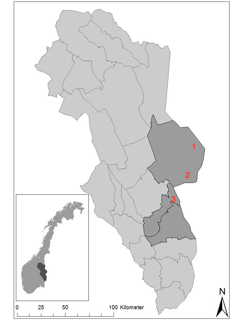 Metode Prosjektet ble utført vinteren 2014 på tre forskjellige lokaliteter; Plassen og Ljørdalen i Trysil kommune og Gravberget i Våler/Åsnes kommune (Figur 1).