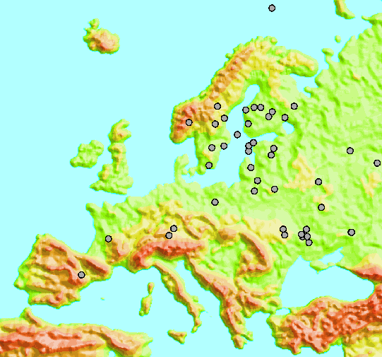 Meteornedslag Nedslagskratre i Europa. ca.