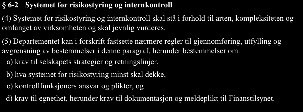 Gjennomføring av Solvens II forts.