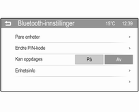 Bluetooth-tilkobling Bluetooth er en radiostandard for trådløs kommunikasjon, for eksempel for mobiltelefoner, ipod/ iphone-modeller eller andre enheter.