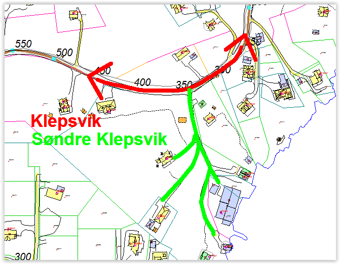 Tidlegare fatta vedtak: 1112 Klepsvik Nytt forslag: Ny vegparsell 1209, Søndre Klepsvik Namnet